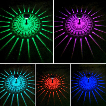 Solar Waterproof Circular Divergent Light Shadow Design LED Outdoor Garden Decorative Light