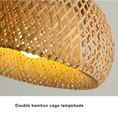 Rattan 1-Light Single Dome Shaped Pendant Light