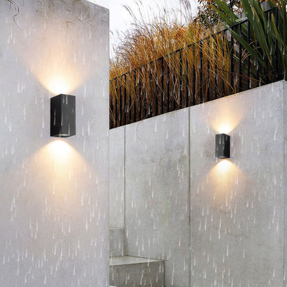 Modern Minimalist Outdoor Waterproof Aluminum Glass Cylinder 2-Light Wall Sconce Lamp for Outdoor Patio