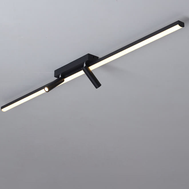 Modern Minimalist Long Strip Iron Acrylic LED Spotlight Flush Mount Ceiling Light