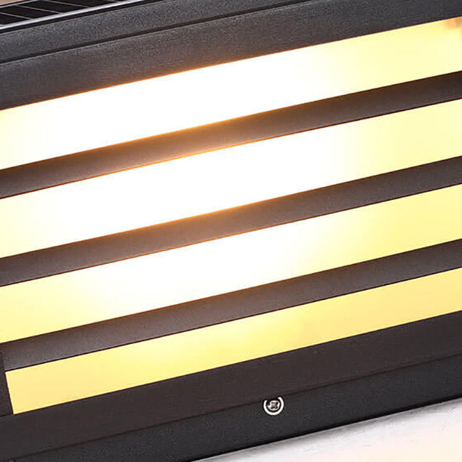 Modern Minimalist Waterproof Solar Square Aluminum PC LED Post Landscape Lighting for Garden