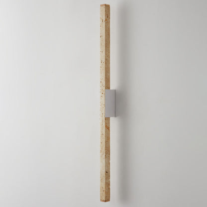 Japanese Wabi-Sabi Yellow Travertine Long Strip LED Wall Sconce Lamp