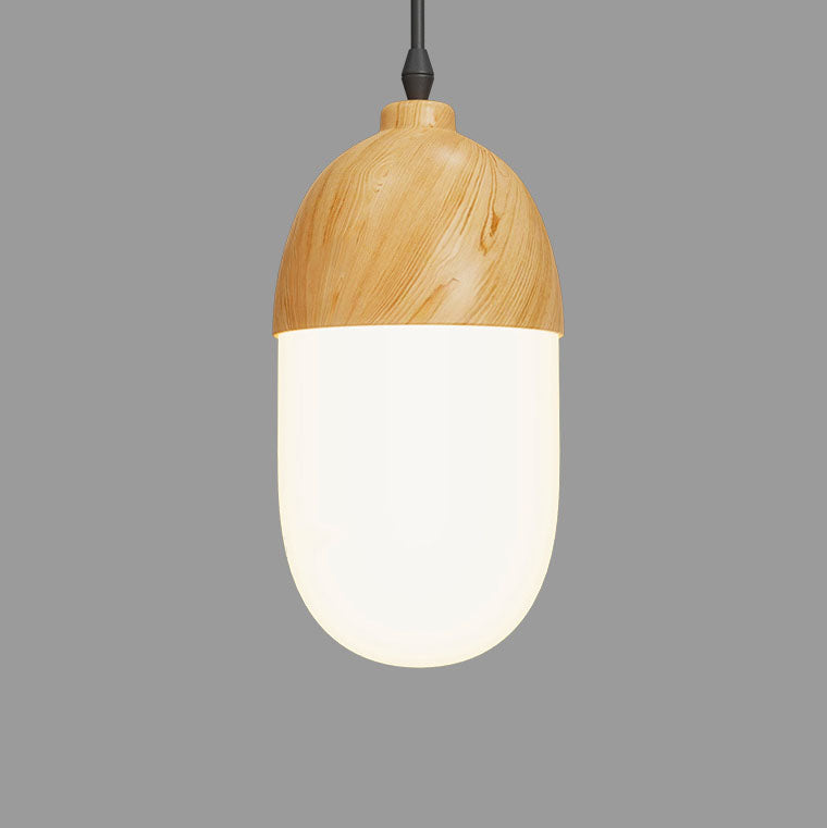 Traditional Japanese Iron Round Oval Iron 1-Light Pendant Light For Living Room & Bedroom