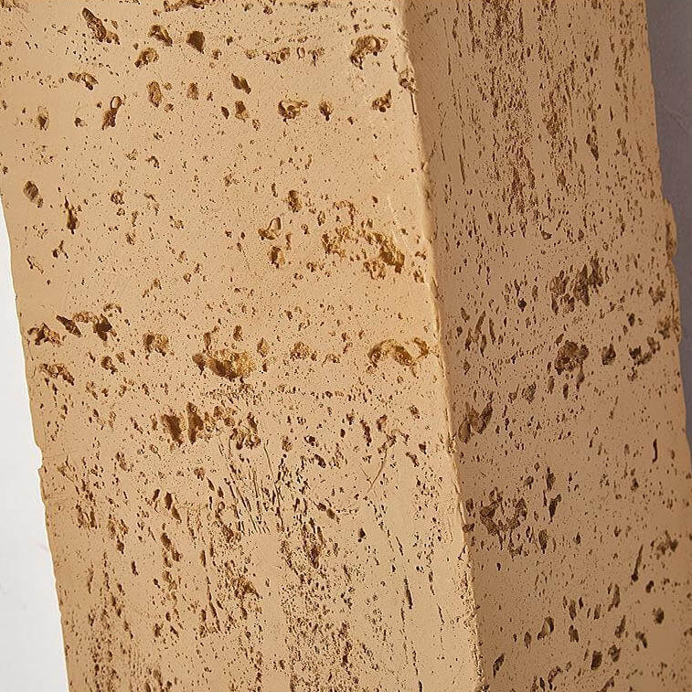 Traditional Retro Wabi-sabi Composites Square Column Hand Sculpted LED Wall Sconce Lamp for Living Room