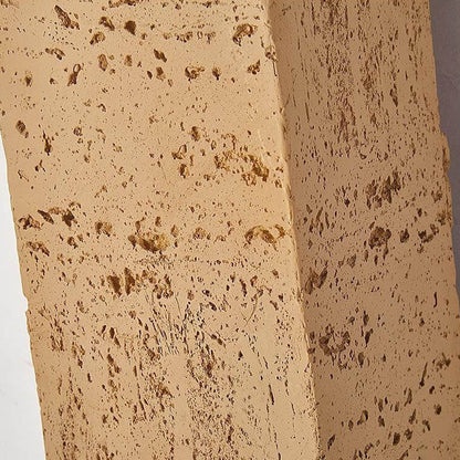 Traditional Retro Wabi-sabi Composites Square Column Hand Sculpted LED Wall Sconce Lamp for Living Room