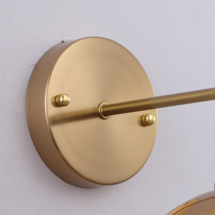 Contemporary Industrial Iron Plated Brass Cone Round 1-Light Wall Sconce Lamp for Living Room