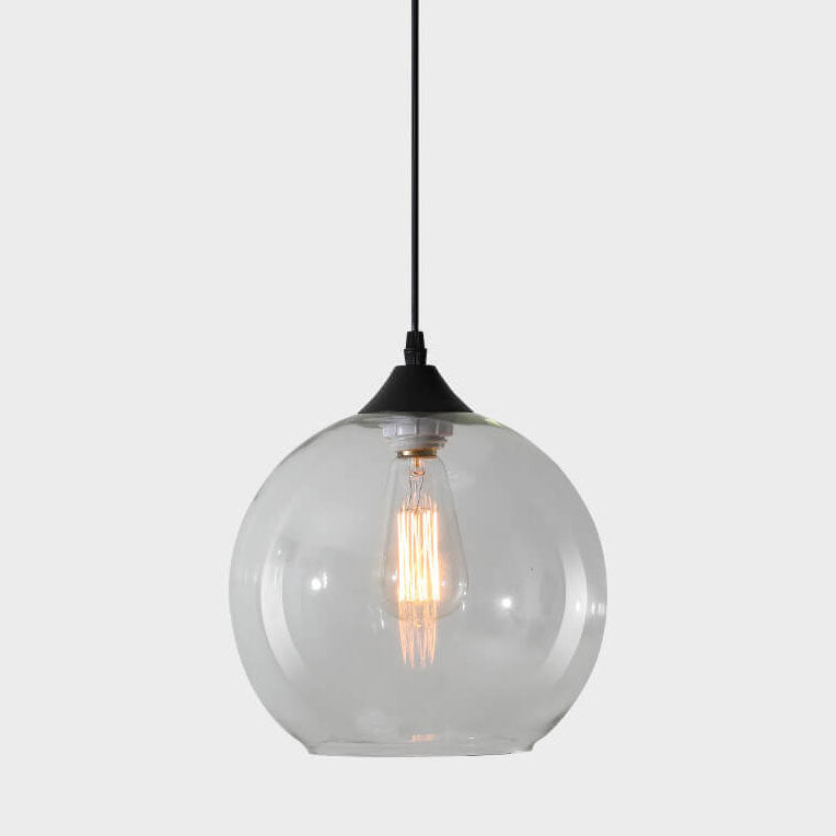 Modern Minimalist Stained Round Glass Iron 1-Light Pendant Light for Living Room
