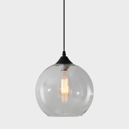 Modern Minimalist Stained Round Glass Iron 1-Light Pendant Light for Living Room