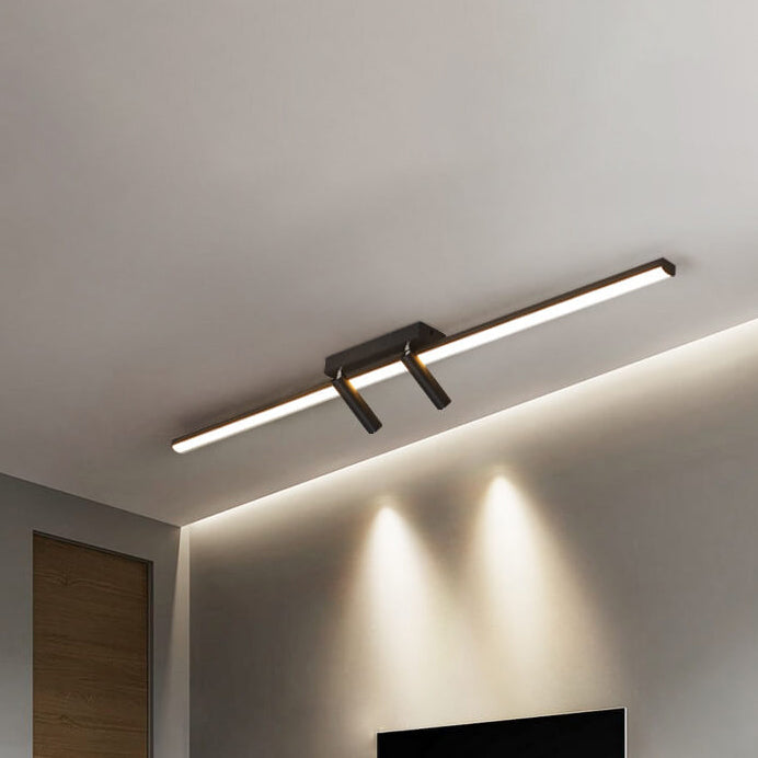 Modern Minimalist Long Strip Iron Acrylic LED Spotlight Flush Mount Ceiling Light