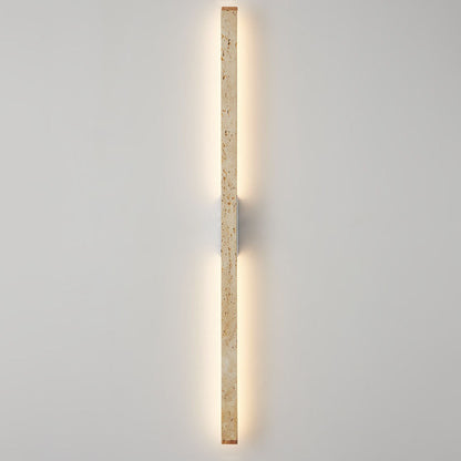 Japanese Wabi-Sabi Yellow Travertine Long Strip LED Wall Sconce Lamp