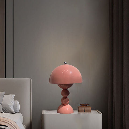 Contemporary Nordic Metal Mushroom Round Pod 1-Light Table Lamp for Bedroom