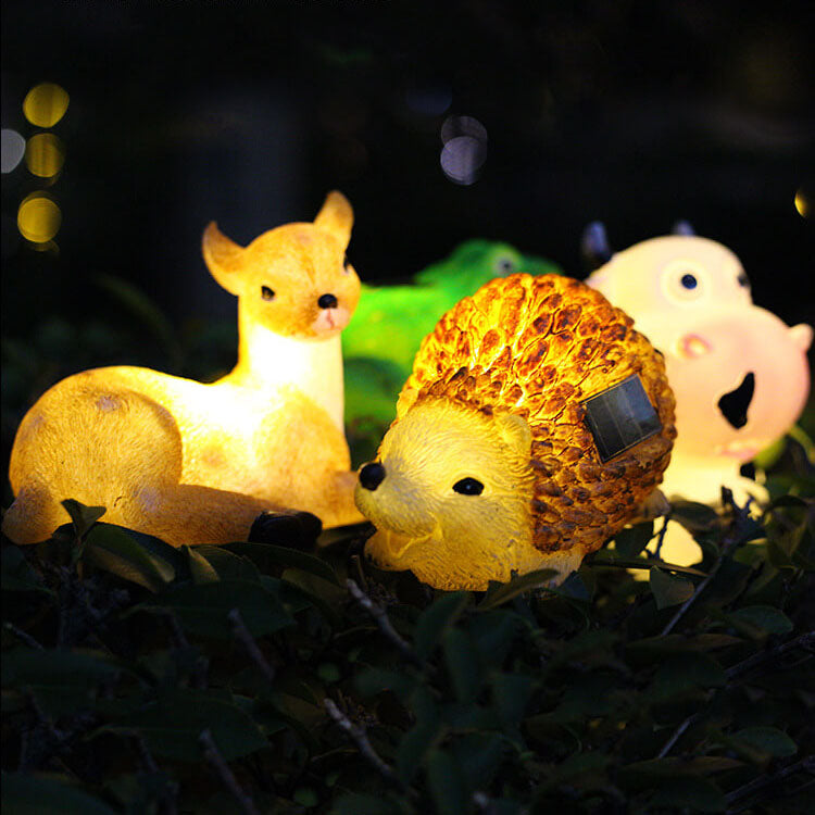 Contemporary Creative Resin Solar Animal Shape Waterproof LED Garden Lawn Landscape Light for Garden