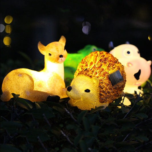 Contemporary Creative Resin Solar Animal Shape Waterproof LED Garden Lawn Landscape Light for Garden