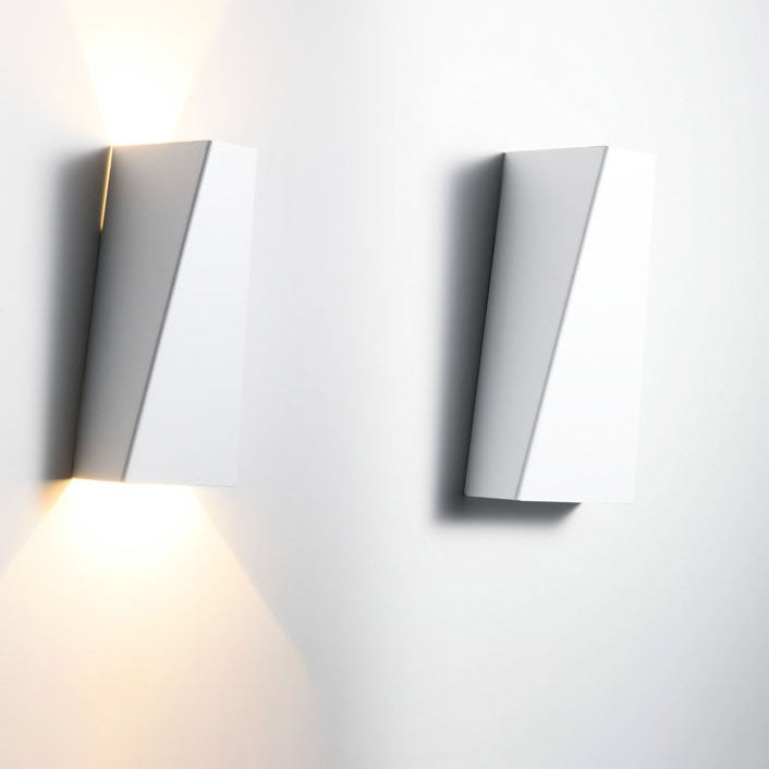 Modern Minimalist Brushed Aluminum Geometric Square LED Wall Sconce Lamp For Living Room