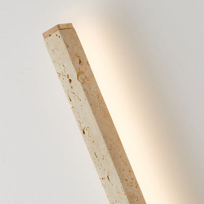 Japanese Wabi-Sabi Yellow Travertine Long Strip LED Wall Sconce Lamp