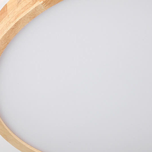 Modern Minimalist Solid Wood Round Square Tatami LED Flush Mount Ceiling Light for Living Room
