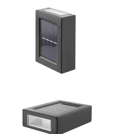 Solar Square Up and Down Lighted LED Outdoor Waterproof Garden Wall Sconce Lamp