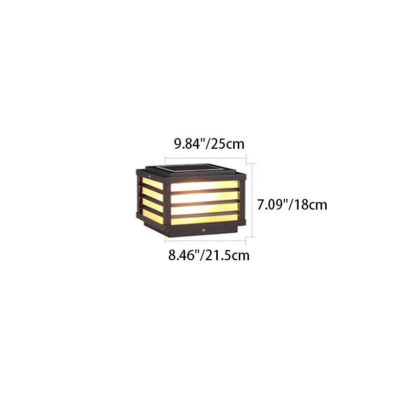 Modern Minimalist Waterproof Solar Square Aluminum PC LED Post Landscape Lighting for Garden