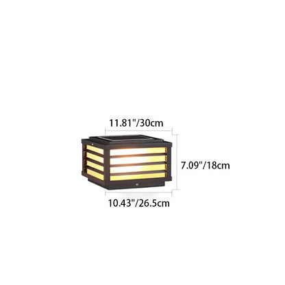 Modern Minimalist Waterproof Solar Square Aluminum PC LED Post Landscape Lighting for Garden
