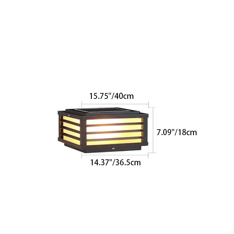 Modern Minimalist Waterproof Solar Square Aluminum PC LED Post Landscape Lighting for Garden