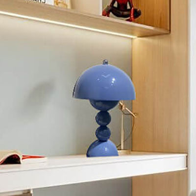 Contemporary Nordic Metal Mushroom Round Pod 1-Light Table Lamp for Bedroom