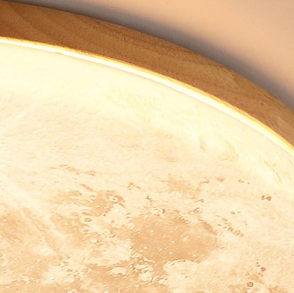 Modern Minimalist Moon Round Hardware PVC Acrylic LED Flush Mount Ceiling Light For Living Room