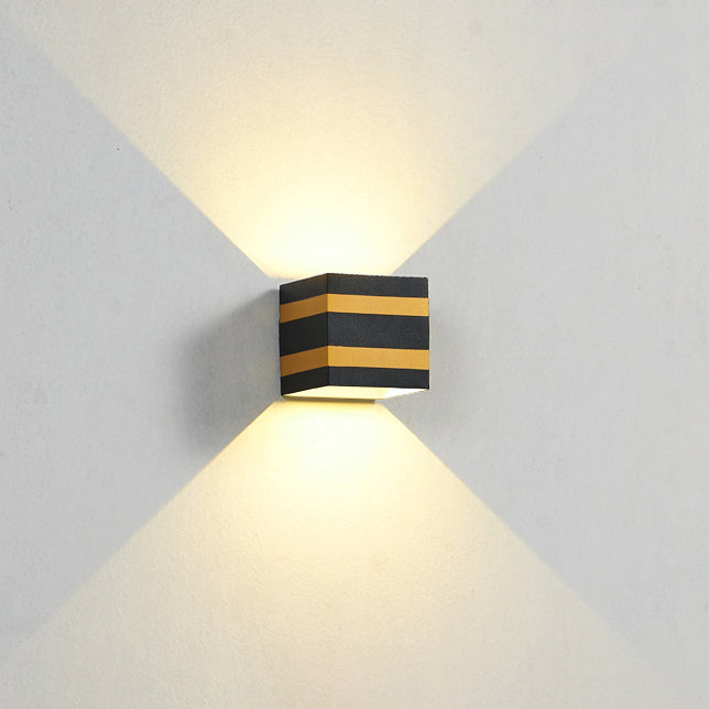 Modern Minimalist Square Cube Aluminum Waterproof LED Wall Sconce Lamp For Outdoor
