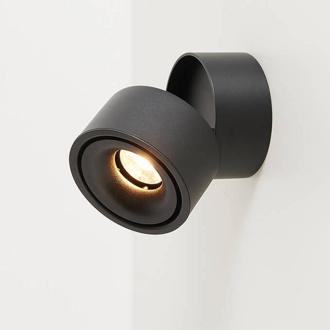 Modern Minimalist Round Aluminium Rotatable Folding LED Wall Sconce Lamp For Living Room & Bedroom