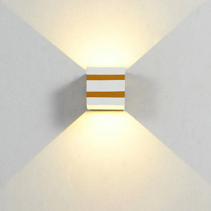 Modern Minimalist Square Cube Aluminum Waterproof LED Wall Sconce Lamp For Outdoor