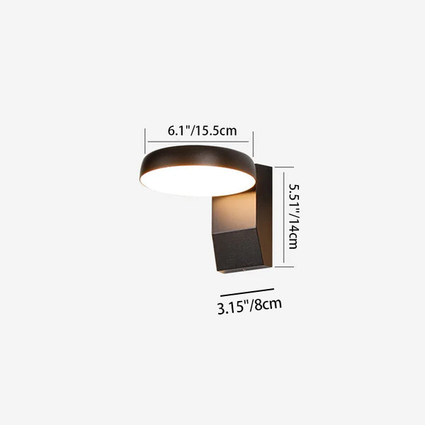 Modern Minimalist Waterproof Rotatable Aluminum PC Square Round LED Wall Sconce Lamp For Outdoor Patio