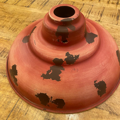 Retro Red Rust 1-Light Dome Pendant Light
