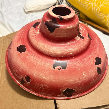 Retro Red Rust 1-Light Dome Pendant Light