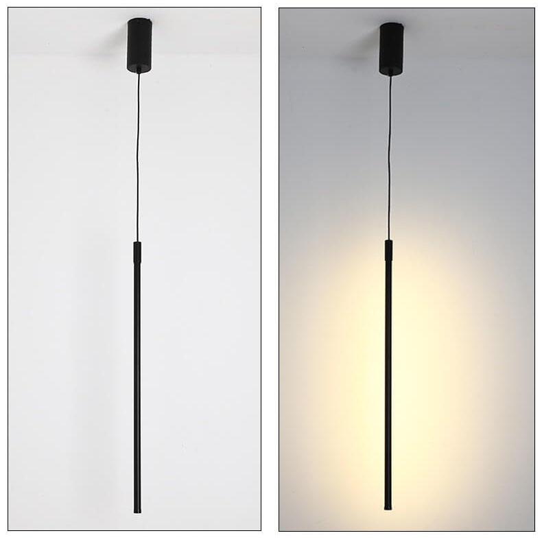 Modern Minimalist Line Iron Acrylic Long Line LED Pendant Light For Bedroom