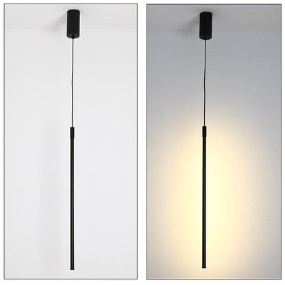 Modern Minimalist Line Iron Acrylic Long Line LED Pendant Light For Bedroom