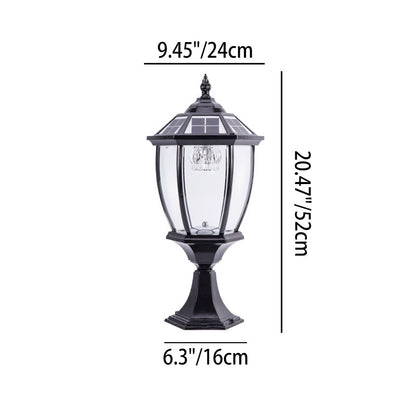 Outdoor Solar Waterproof Aluminum Glass 1-Light Lawn Landscape Light