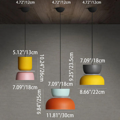 Nordic Colorful Macaron 1-Light LED Pendant Light
