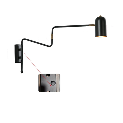 Contemporary Nordic Iron Cylinder Long Pole Swing Arm Wall Sconce Lamp for Bedroom