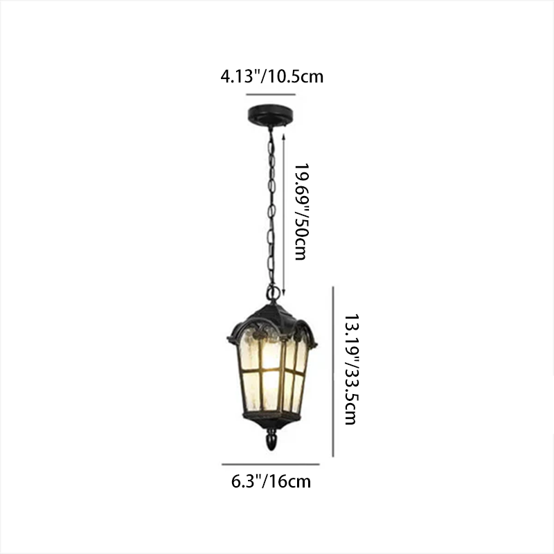 Traditional European Die-cast Aluminum Outdoor Waterproof 1-Light Pendant Light For Outdoor