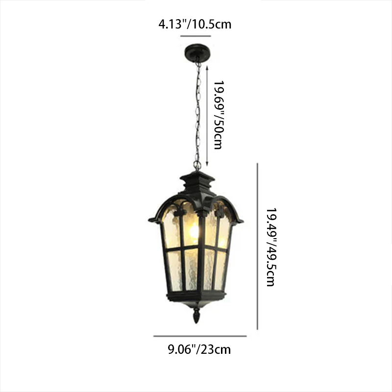 Traditional European Die-cast Aluminum Outdoor Waterproof 1-Light Pendant Light For Outdoor