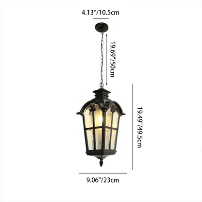 Traditional European Die-cast Aluminum Outdoor Waterproof 1-Light Pendant Light For Outdoor