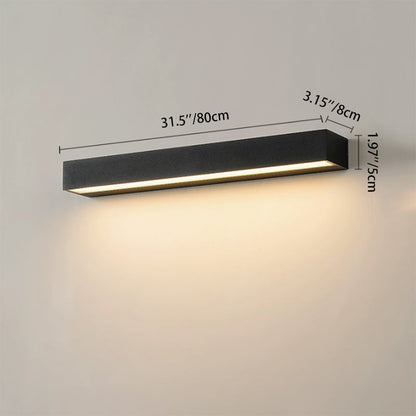 Modern Minimalist Rectangular Bar Waterproof Aluminum LED Wall Sconce Lamp For Garden