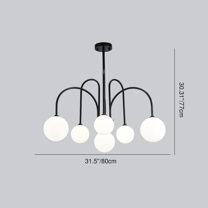 Glass Ball 6-8 Light Arch Chandeliers