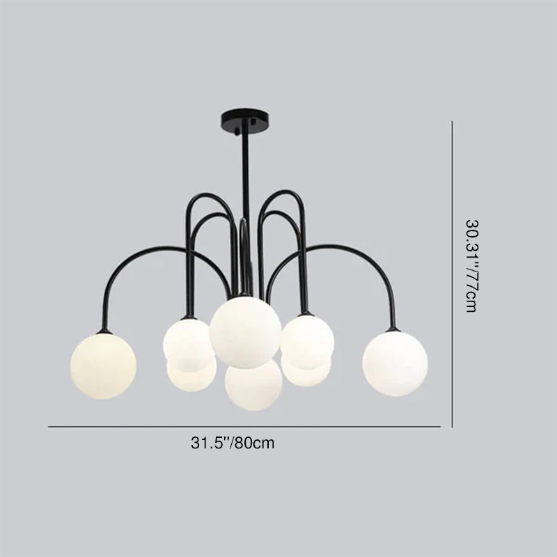 Glass Ball 6-8 Light Arch Chandeliers