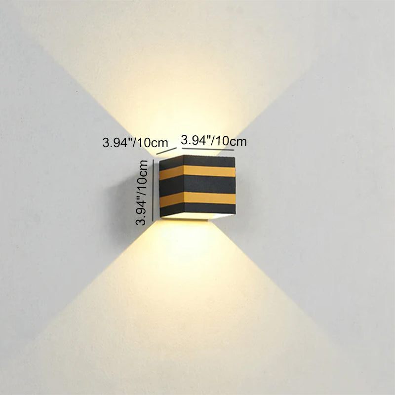 Modern Minimalist Square Cube Aluminum Waterproof LED Wall Sconce Lamp For Outdoor