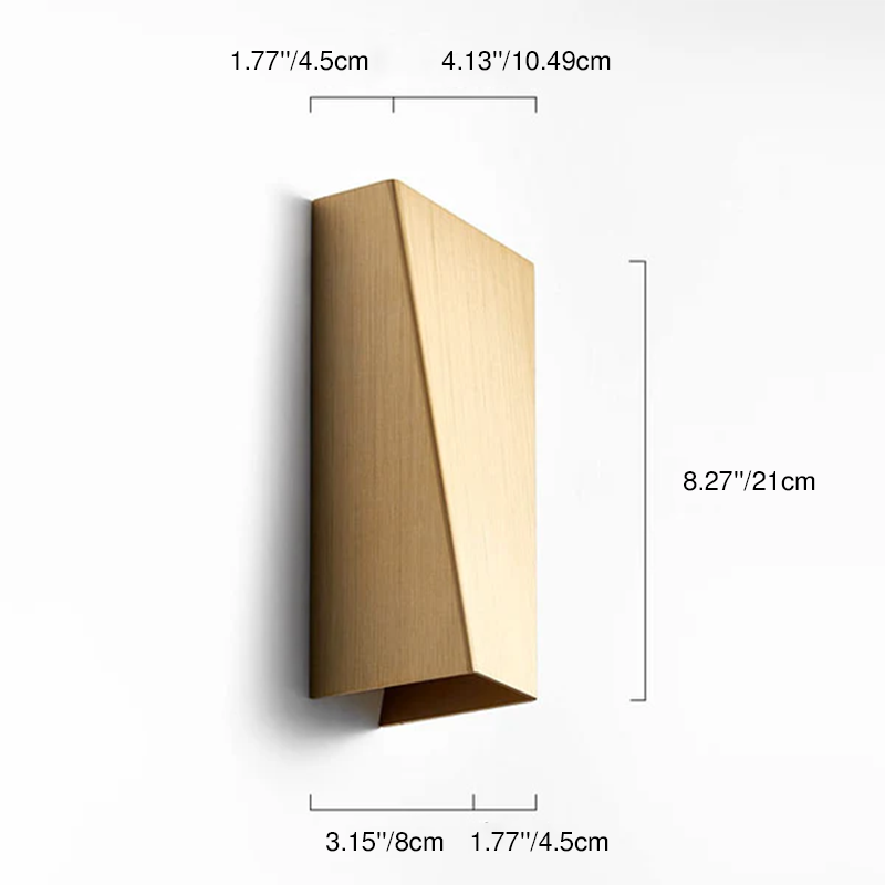 Modern Minimalist Brushed Aluminum Geometric Square LED Wall Sconce Lamp For Living Room
