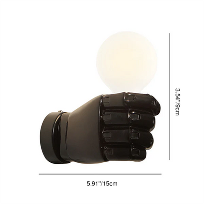 Contemporary Creative Resin Fist 1- Light Wall Sconce Lamp for Living Room