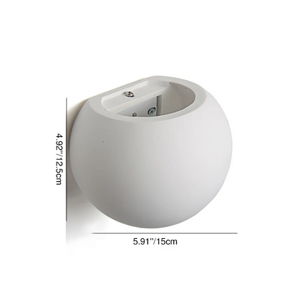 Modern Minimalist Round Drum Up and Down Gypsum 1-Light  Wall Sconce Lamp