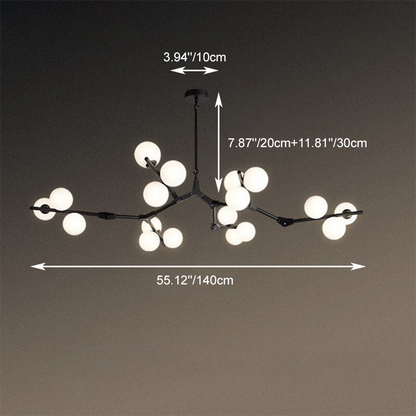 Modern Minimalist Magic Bean Branch Glass Hardware 12/18/24 Light Chandelier For Living Room & Bedroom