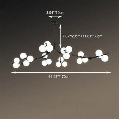 Modern Minimalist Magic Bean Branch Glass Hardware 12/18/24 Light Chandelier For Living Room & Bedroom