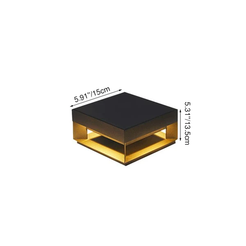 Modern Minimalist Square Geometric Stainless Steel LED Outdoor Waterproof Pillar Light Landscape Light For Garden